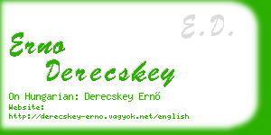 erno derecskey business card
